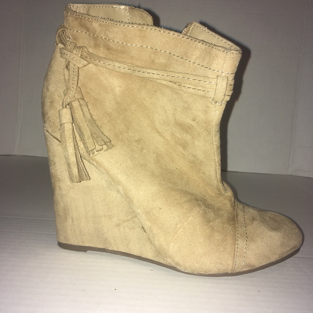 Forever 21 Tan Wedge Booties